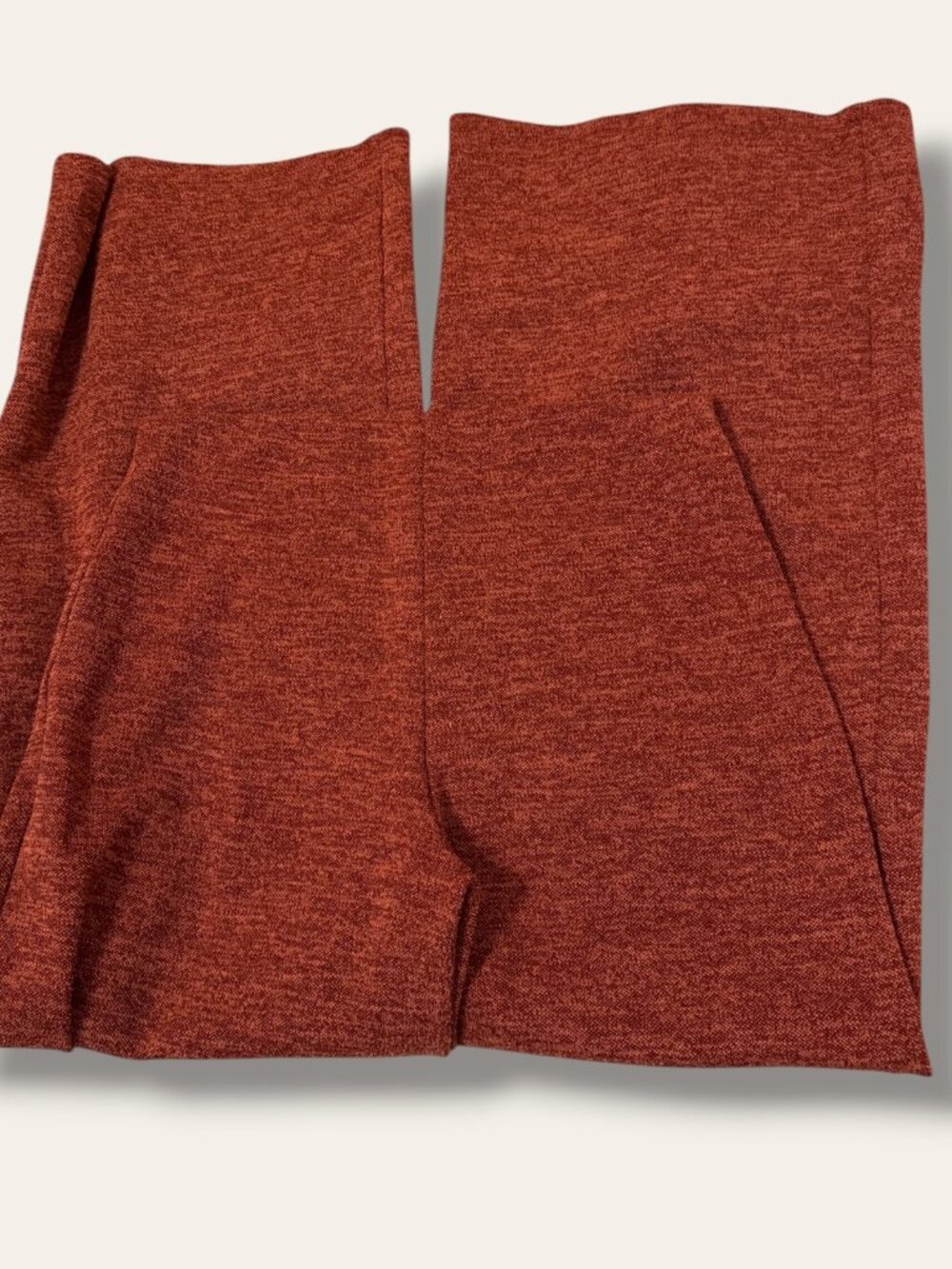 Zara Pants Womens M Wide Leg Knit Pull On High Waist Flared RED With Pockets